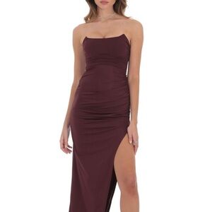 Lucy in the Sky Maroon Strapless Dress